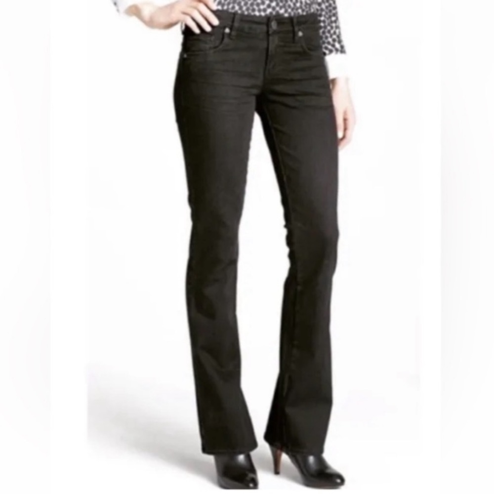 KUT from the Kloth Farrah Baby Bootcut Jeans Black Denim Size 12 ALTERED